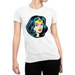 Fashion, accesorii si bijuterii - Femei - Imbracaminte femei - Tricouri si topuri femei - Tricou Femei Wonder Woman Head Beautiful Heroes Strong, alb,  marime 2XL - Infinity.ro