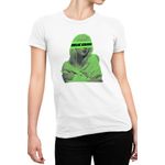 Fashion, accesorii si bijuterii - Femei - Imbracaminte femei - Tricouri si topuri femei - Tricou Femei Billie Eilish Logo Green Brand Musician, alb,  marime 2XL - Infinity.ro