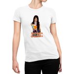 Fashion, accesorii si bijuterii - Femei - Imbracaminte femei - Tricouri si topuri femei - Tricou Femei Selena Gomez Child Flowers Carrier Popular MTV, alb,  marime 2XL - Infinity.ro