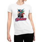 Fashion, accesorii si bijuterii - Femei - Imbracaminte femei - Tricouri si topuri femei - Tricou Femei Wonder Woman Avangers Batman Flash, alb,  marime 2XL - Infinity.ro