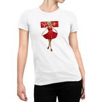 Fashion, accesorii si bijuterii - Femei - Imbracaminte femei - Tricouri si topuri femei - Tricou Femei Taylor Swift Red Dress Actress American, alb,  marime 2XL - Infinity.ro