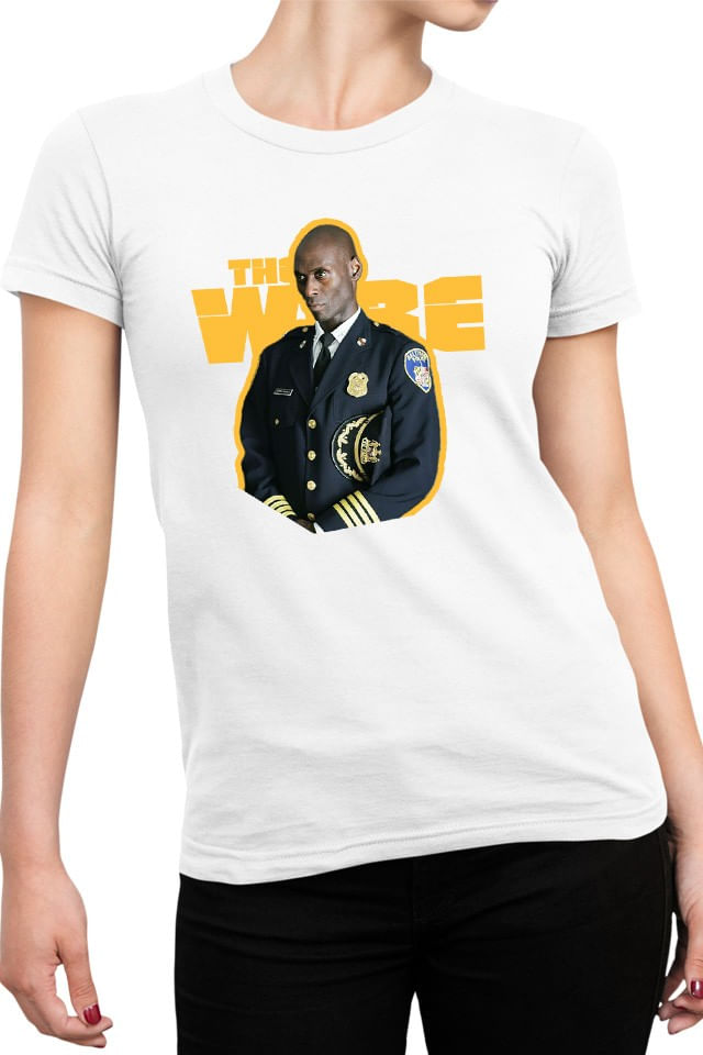 Tricou Femei The Wire Lt. Cedric Daniels Lance Reddick Army Drama, alb,  marime 2XL