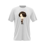 Fashion, accesorii si bijuterii - Barbati - Imbracaminte - Tricouri si bluze barbati - Tricou barbati Attack on Titan  Captain Levi Ackerman AOT Anime, alb, marime 2XL - Infinity.ro