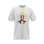 Fashion, accesorii si bijuterii - Barbati - Imbracaminte - Tricouri si bluze barbati - Tricou barbati Attack on Titan Annie Blonde Anime Girl, alb, marime 2XL - Infinity.ro