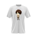 Fashion, accesorii si bijuterii - Barbati - Imbracaminte - Tricouri si bluze barbati - Tricou barbati Attack on Titan Eren Yeager Bebe Anime Manga, alb, marime 2XL - Infinity.ro