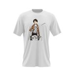 Fashion, accesorii si bijuterii - Barbati - Imbracaminte - Tricouri si bluze barbati - Tricou barbati Attack on Titan Levi Ackerman Anime Fortnite, alb, marime 2XL - Infinity.ro