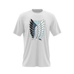 Fashion, accesorii si bijuterii - Barbati - Imbracaminte - Tricouri si bluze barbati - Tricou barbati Attack on Titan Scouting Legion Crest Anime Manga, alb, marime 2XL - Infinity.ro