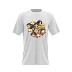 Fashion, accesorii si bijuterii - Barbati - Imbracaminte - Tricouri si bluze barbati - Tricou barbati Attack on Titan Team Gang Anime Manga, alb, marime 2XL - Infinity.ro