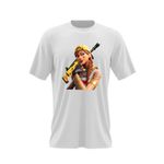 Fashion, accesorii si bijuterii - Barbati - Imbracaminte - Tricouri si bluze barbati - Tricou barbati Aura Fortnite Scar Gun, alb, marime 2XL - Infinity.ro