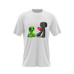 Fashion, accesorii si bijuterii - Barbati - Imbracaminte - Tricouri si bluze barbati - Tricou barbati Baby Creeper Enderman Minecraft, alb, marime 2XL - Infinity.ro