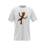 Fashion, accesorii si bijuterii - Barbati - Imbracaminte - Tricouri si bluze barbati - Tricou barbati Baby Groot Bebe Copacel Coworker, alb, marime 2XL - Infinity.ro