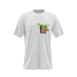 Fashion, accesorii si bijuterii - Barbati - Imbracaminte - Tricouri si bluze barbati - Tricou barbati Baby Yoda Cute Pocket, alb, marime 2XL - Infinity.ro
