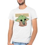 Fashion, accesorii si bijuterii - Barbati - Imbracaminte - Tricouri si bluze barbati - Tricou barbati Baby Yoda Frog Small Cute Pillow, alb, marime 2XL - Infinity.ro