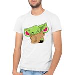 Fashion, accesorii si bijuterii - Barbati - Imbracaminte - Tricouri si bluze barbati - Tricou barbati Baby Yoda Watermelon Happy Dance Jedi, alb, marime 2XL - Infinity.ro