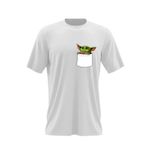 Fashion, accesorii si bijuterii - Barbati - Imbracaminte - Tricouri si bluze barbati - Tricou barbati Baby Yoda White Pocket, alb, marime 2XL - Infinity.ro