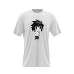 Fashion, accesorii si bijuterii - Barbati - Imbracaminte - Tricouri si bluze barbati - Tricou barbati Bebe Detectiv Death Note L Sherlock Holmes, alb, marime 2XL - Infinity.ro