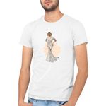 Fashion, accesorii si bijuterii - Barbati - Imbracaminte - Tricouri si bluze barbati - Tricou barbati Beyonce Long Dress Stunning Lady American Song, alb, marime 2XL - Infinity.ro