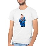 Fashion, accesorii si bijuterii - Barbati - Imbracaminte - Tricouri si bluze barbati - Tricou barbati Billie Eilish American Singer Songwriter Ocean Eyes, alb, marime 2XL - Infinity.ro