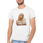 Fashion, accesorii si bijuterii - Barbati - Imbracaminte - Tricouri si bluze barbati - Tricou barbati Billie Eilish Angelic Figure Pop Music Teenager, alb, marime 2XL - Infinity.ro