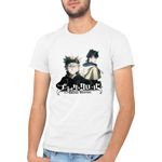 Fashion, accesorii si bijuterii - Barbati - Imbracaminte - Tricouri si bluze barbati - Tricou barbati Black Clover Asta Yuno Logo Adventure Drama, alb, marime 2XL - Infinity.ro