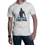 Fashion, accesorii si bijuterii - Barbati - Imbracaminte - Tricouri si bluze barbati - Tricou barbati Black Panter Single Movie Logo Comics, alb, marime 2XL - Infinity.ro