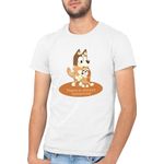 Fashion, accesorii si bijuterii - Barbati - Imbracaminte - Tricouri si bluze barbati - Tricou barbati Bluey Big Family Members Courage Trust Hug Love, alb, marime 2XL - Infinity.ro