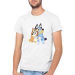 Fashion, accesorii si bijuterii - Barbati - Imbracaminte - Tricouri si bluze barbati - Tricou barbati Bluey Hugging Dogs Animals Playful Adorable Disney, alb, marime 2XL - Infinity.ro