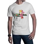 Fashion, accesorii si bijuterii - Barbati - Imbracaminte - Tricouri si bluze barbati - Tricou barbati Bomberman Girl Fly Carpet Game Mode Sega Nintendo, alb, marime 2XL - Infinity.ro