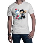 Fashion, accesorii si bijuterii - Barbati - Imbracaminte - Tricouri si bluze barbati - Tricou barbati Bomberman Paw Patrol Husky Minecraft Man Skin Slime, alb, marime 2XL - Infinity.ro