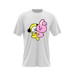 Fashion, accesorii si bijuterii - Barbati - Imbracaminte - Tricouri si bluze barbati - Tricou barbati BT21 Chimmy Cooky BTS Kpop Baby, alb, marime 2XL - Infinity.ro