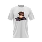 Fashion, accesorii si bijuterii - Barbati - Imbracaminte - Tricouri si bluze barbati - Tricou barbati BTS Jungkook Singer Kpop, alb, marime 2XL - Infinity.ro
