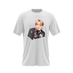 Fashion, accesorii si bijuterii - Barbati - Imbracaminte - Tricouri si bluze barbati - Tricou barbati BTS Kpop V Singer, alb, marime 2XL - Infinity.ro