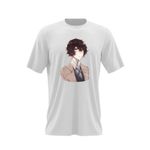 Fashion, accesorii si bijuterii - Barbati - Imbracaminte - Tricouri si bluze barbati - Tricou barbati Bungo Stray Dogs Osamu Dazai Anime, alb, marime 2XL - Infinity.ro