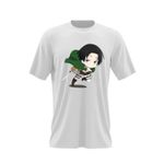 Fashion, accesorii si bijuterii - Barbati - Imbracaminte - Tricouri si bluze barbati - Tricou barbati Captain Levi Attack on TItan AOT Anime Manga, alb, marime 2XL - Infinity.ro