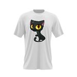 Fashion, accesorii si bijuterii - Barbati - Imbracaminte - Tricouri si bluze barbati - Tricou barbati Cartoon Cat Cute Miau, alb, marime 2XL - Infinity.ro
