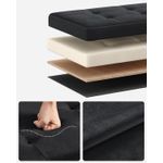 Casa si Gradina - Mobilier - Scaune si fotolii - Tabureti - Bancuta pliabila cu spatiu de depozitare, catifea matlasata, 38x110x38 cm, capacitate 300 kg, negru - Infinity.ro