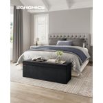 Casa si Gradina - Mobilier - Scaune si fotolii - Tabureti - Bancuta pliabila cu spatiu de depozitare, catifea matlasata, 38x110x38 cm, capacitate 300 kg, negru - Infinity.ro