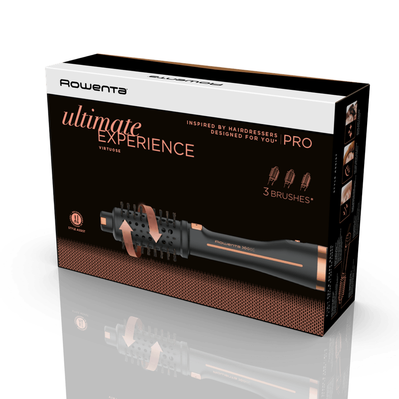 Ingrijire personala si Cosmetice - Aparate & accesorii ingrijire personala - Hair styling - Perii de par electrice - Peria rotativa cu aer cald Rowenta Ultimate Experience CF9620F0, 3 trepte temperatura, Functia avansata Style Assist - Infinity.ro