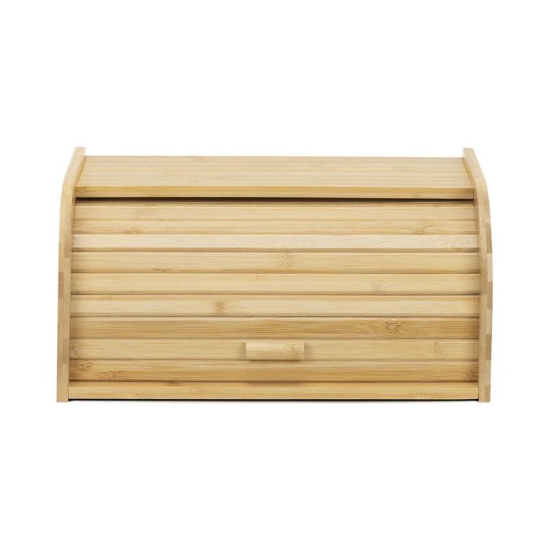 Casa si Gradina - Bucatarie si vesela - Organizare si depozitare bucatarie - Cutii alimentare - Cutie pentru paine din bambus cu capac glisant, raft superior, 38x28x18 cm, bambus natur maro - Infinity.ro