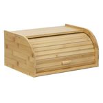 Casa si Gradina - Bucatarie si vesela - Organizare si depozitare bucatarie - Cutii alimentare - Cutie pentru paine din bambus cu capac glisant, raft superior, 38x28x18 cm, bambus natur maro - Infinity.ro