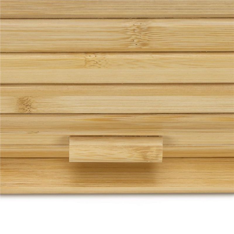 Casa si Gradina - Bucatarie si vesela - Organizare si depozitare bucatarie - Cutii alimentare - Cutie pentru paine din bambus cu capac glisant, raft superior, 38x28x18 cm, bambus natur maro - Infinity.ro