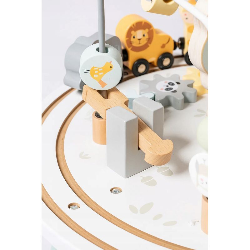 Jucarii, Copii si Bebe - Jucarii si jocuri - Jucarii bebelusi - Jucarii interactive bebelusi - Masuta interactiva din lemn pentru copii cu labirint si jocuri motorii, 54 cm, multicolor - Infinity.ro
