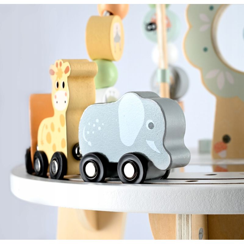 Jucarii, Copii si Bebe - Jucarii si jocuri - Jucarii bebelusi - Jucarii interactive bebelusi - Masuta interactiva din lemn pentru copii cu labirint si jocuri motorii, 54 cm, multicolor - Infinity.ro
