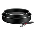 Casa si Gradina - Bucatarie si vesela - Vase pentru gatit - Tigai si seturi - Set de 3 piese Tefal Ingenio Generous Cook L3129053, tigaie de 22/26 cm, maner detasabil, indicator Thermo Signal - Infinity.ro