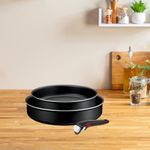 Casa si Gradina - Bucatarie si vesela - Vase pentru gatit - Tigai si seturi - Set de 3 piese Tefal Ingenio Generous Cook L3129053, tigaie de 22/26 cm, maner detasabil, indicator Thermo Signal - Infinity.ro