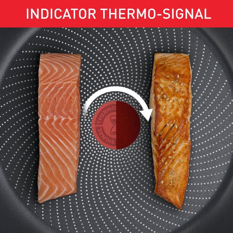 Casa si Gradina - Bucatarie si vesela - Vase pentru gatit - Tigai si seturi - Set de 3 piese Tefal Ingenio Generous Cook L3129053, tigaie de 22/26 cm, maner detasabil, indicator Thermo Signal - Infinity.ro