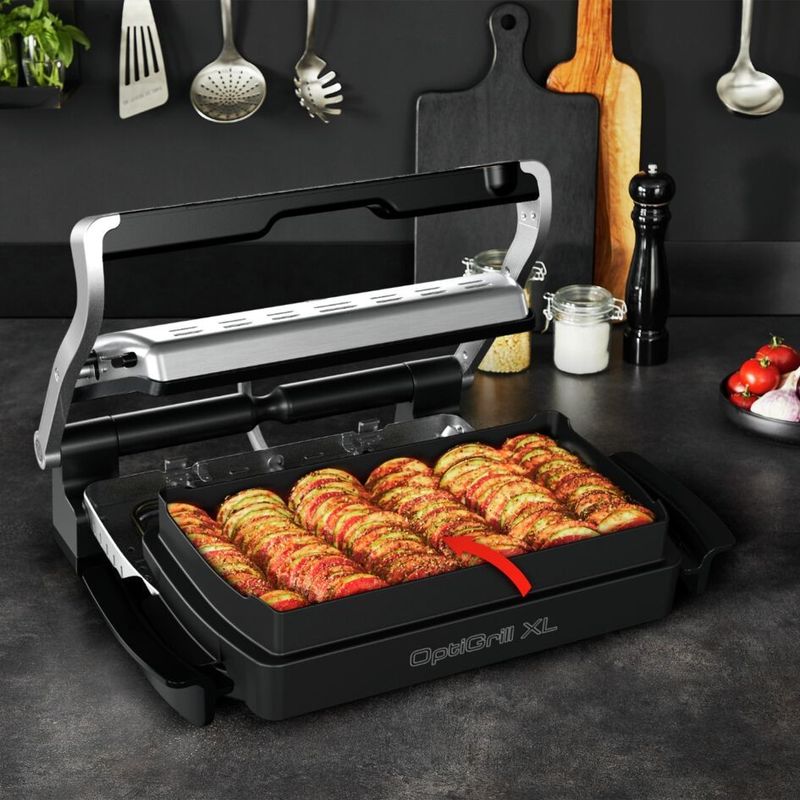 Casa si Gradina - Bucatarie si vesela - Vase pentru gatit - Tavi copt - Accesoriu Snacking & Baking Tefal XA727810 pentru OptiGrill+ XL / Elite XL, 2 L, 3-5 portii, suprafata antiaderenta - Infinity.ro