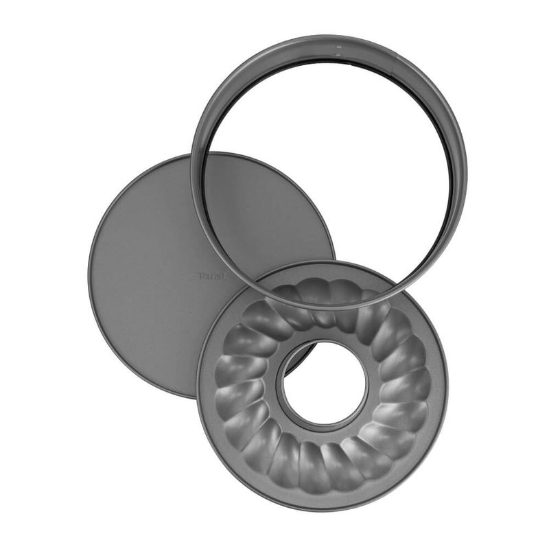 Casa si Gradina - Bucatarie si vesela - Vase pentru gatit - Tavi copt - Set 3 piese pentru copt Tefal Easybake J174S274, forma rotunda cu margini detasabile 25 cm, baza pentru savarina, tava - Infinity.ro