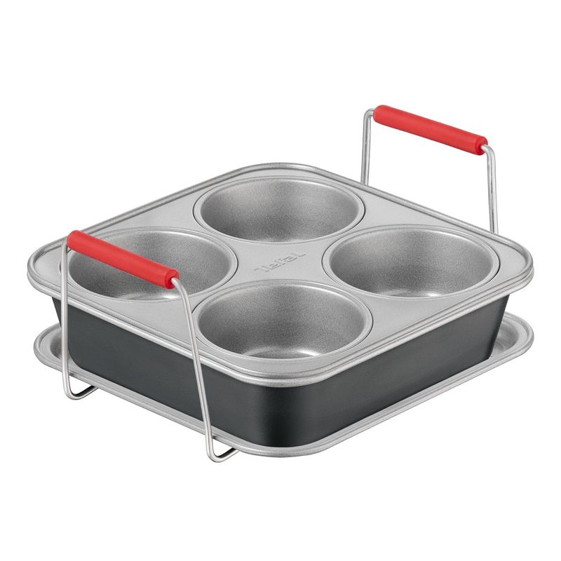 Casa si Gradina - Bucatarie si vesela - Vase pentru gatit - Tavi copt - Set de 3 accesorii Tefal Dail'Easy J701S344 pentru friteuze de 4.6 L, invelis antiaderent, otel carbon, tava perforata - Infinity.ro