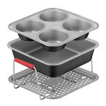 Casa si Gradina - Bucatarie si vesela - Vase pentru gatit - Tavi copt - Set de 3 accesorii Tefal Dail'Easy J701S344 pentru friteuze de 4.6 L, invelis antiaderent, otel carbon, tava perforata - Infinity.ro